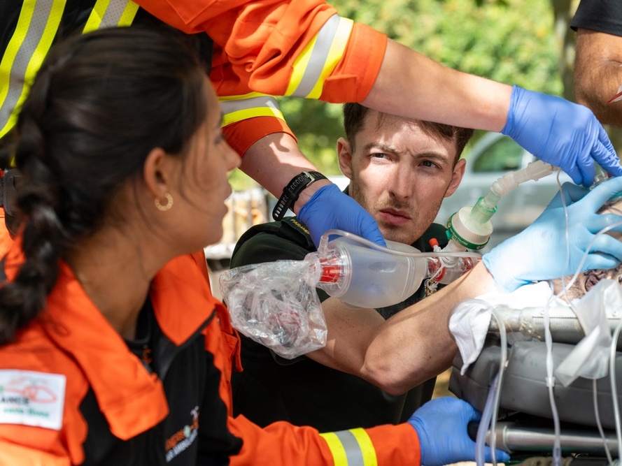 Emergency services team coordinating flood response operations - first responders in action